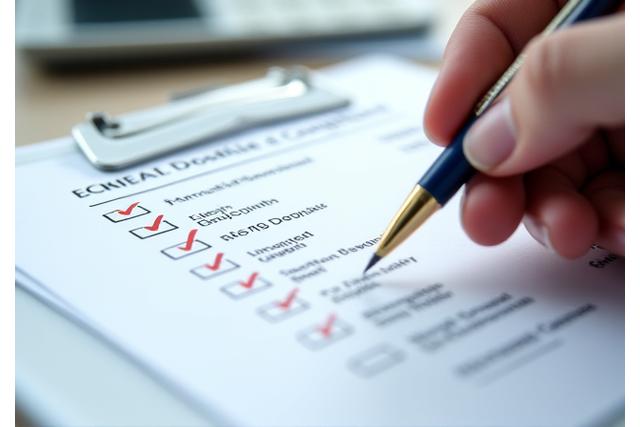 Checklist with 'compliant' marked, representing adherence to regulations.