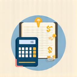 Accounting ledger and calculator icon
